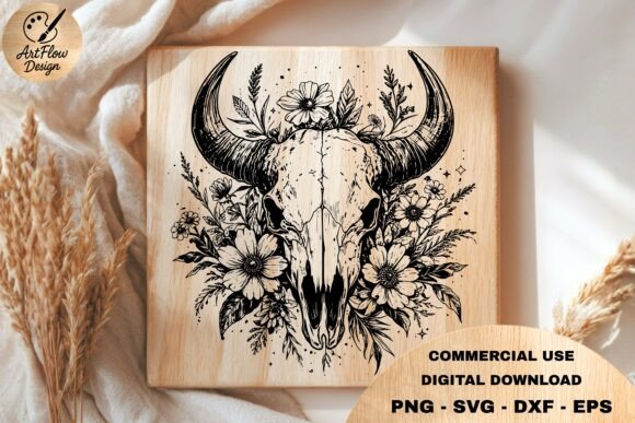 Boho Bull Skull SVG: A Bold Design for Real-World Embroidery Projects