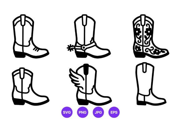 Cowboy Boot Icon Set Black White: A Designer’s Practical Take