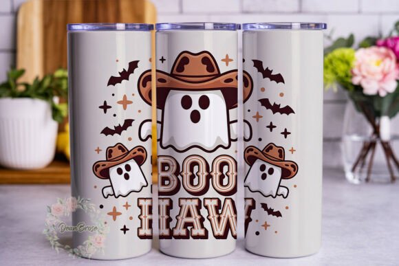 Cowboy Ghost Boo Haw Tumbler Wrap Design Review