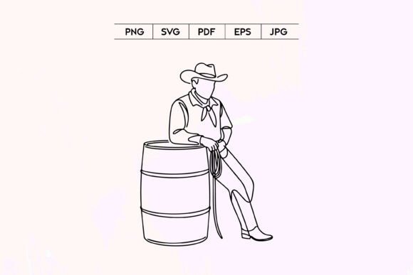 Cowboy Leaning on Barrel Line Art Review for Real Projects