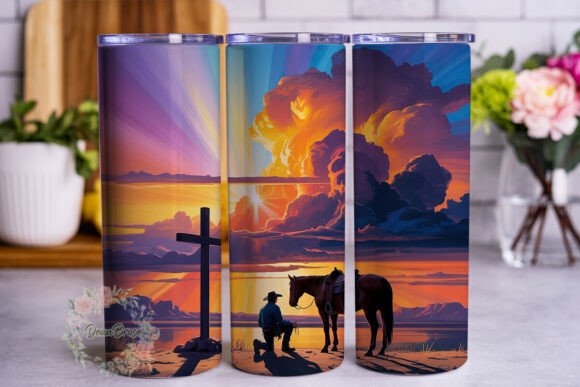Dramatic Sunset Cowboy Cross Tumbler Review