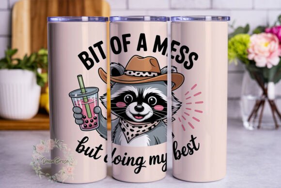 Raccoon Cowboy Bubble Tea Tumbler Wrap Review