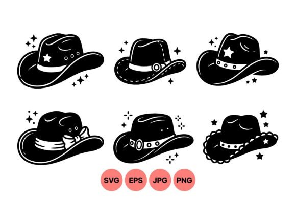 Western Cowboy Hat Clipart for Embroidery Projects