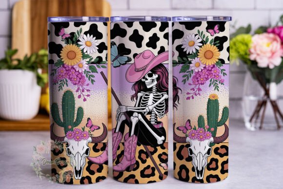 Western Cowgirl Skeleton Floral Tumbler Review for Real Embroidery Projects