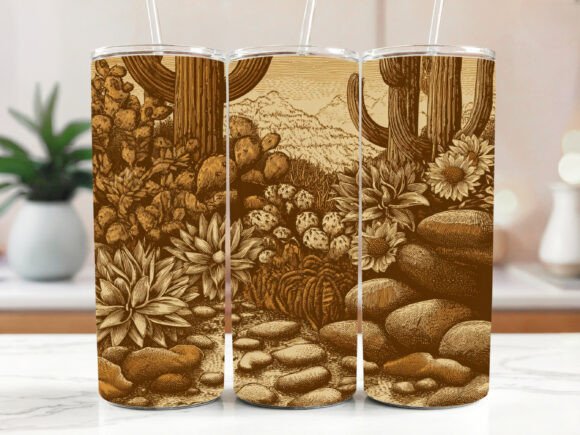 Western Desert Cactus Tumbler Wrap PNG Review for Real Projects